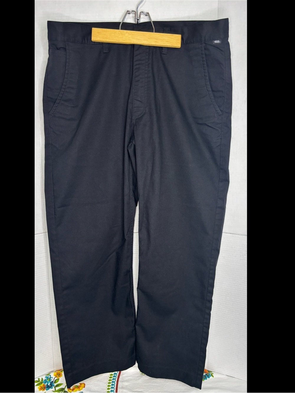 Vans Men's Black Chino Pants Relaxed Fit Skater Streetwear Minimalist Casual